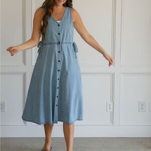 Harpswell Sleeveless Denim Button-Down Dress